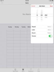 how to set an alarm clock on the ipad 2