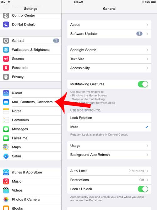 how to update your email on ipad