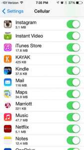 how to check cellular data usage for apps on the iphone 5