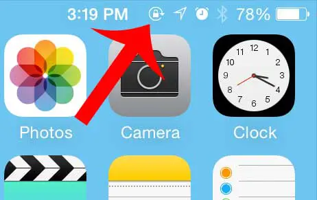 what is the lock icon at the top of my iphone screen