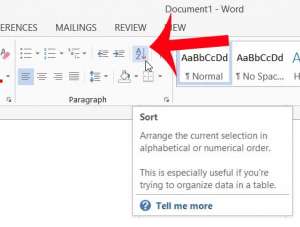 how to alphabetize a list in word 2013