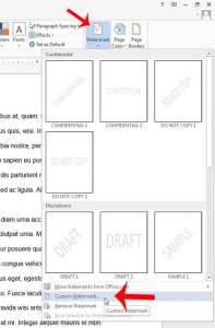 how to insert a watermark in word 2013