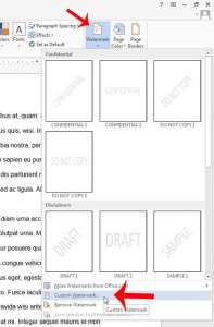 how to insert a watermark in word 2013
