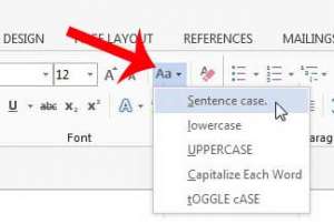 how to switch from uppercase in word 2013