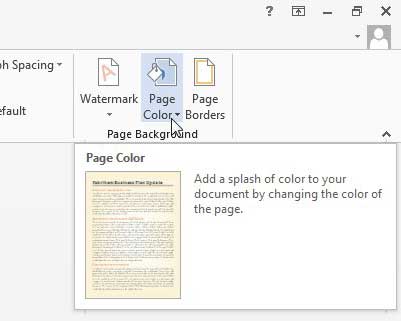 how to change the background color in word 2013
