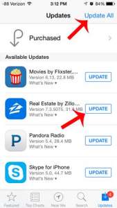 how to install an app update on the iphone in ios 7