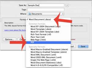 how to save as a pdf in word 2011