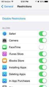 how to disable facetime on an iphone