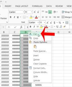 how to move a column in excel 2013