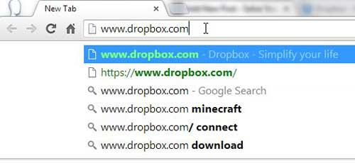 browse to the dropbox website