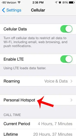 how to find the iPhone hotspot location