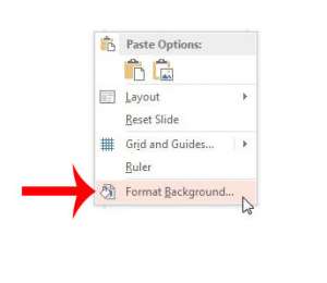 select the format background option