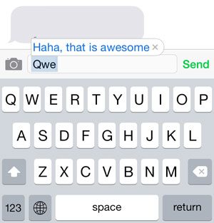 example of a keyboard shortcut on the iphone