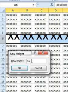 enter a new row height