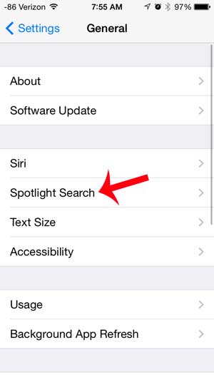 open the spotlight search menu