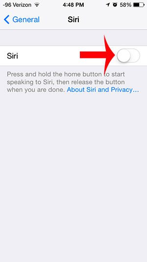 touch the button to the right of siri