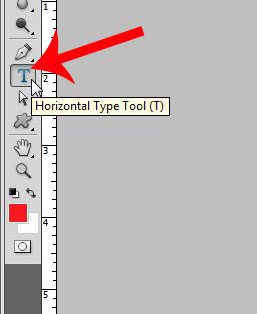 click the horizontal type tool