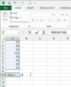 enter the max formula