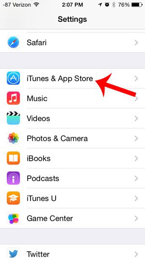 select the itunes and app store option