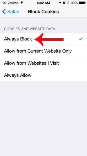 select the always block option