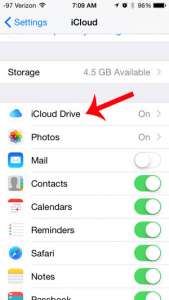 open the icloud drive menu