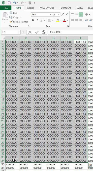 select the cells to print