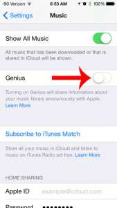 turn off the genius option