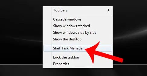 launch the windows task manager