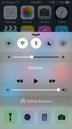 open the control center