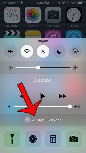 touch the AirDrop button