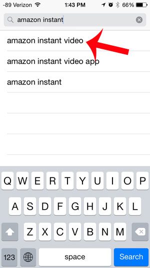 search for the amazon instant video app