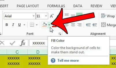 click the arrow to the right of the fill color button