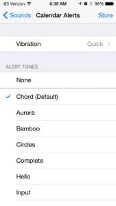 choose the new sound for calendar alerts