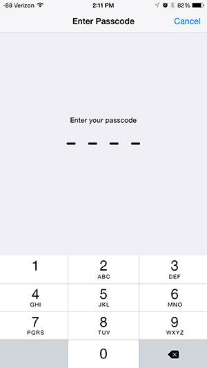 enter your passcode