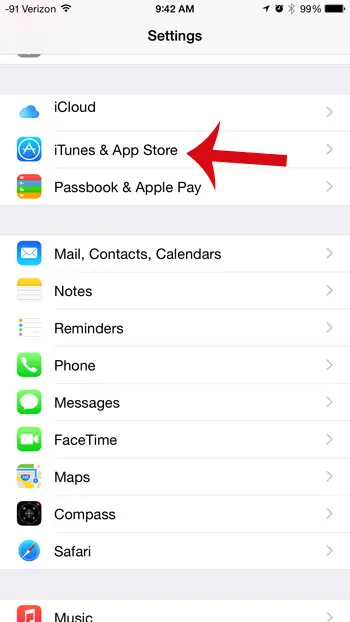 open the itunes and app store menu