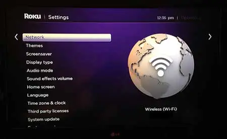 roku 3 network setup screen
