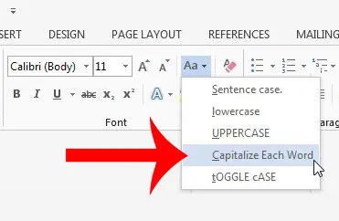 click the capitalize each word option