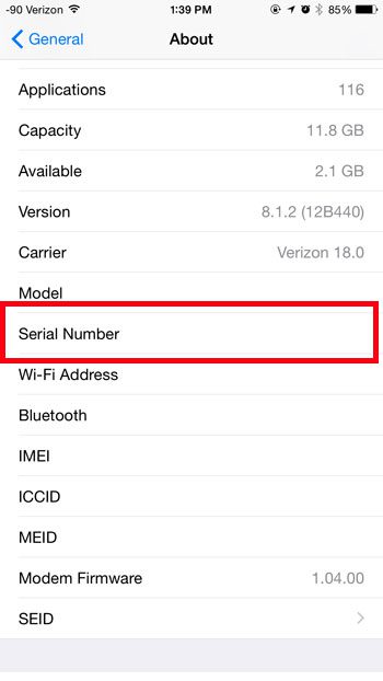 locate your serial number