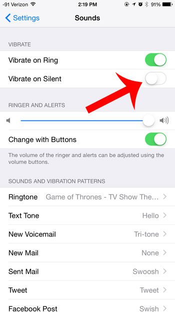 how to stop your iPhone from vibrating on silent