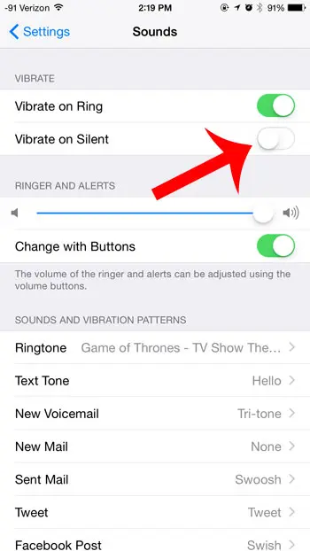 how to stop your iPhone from vibrating on silent