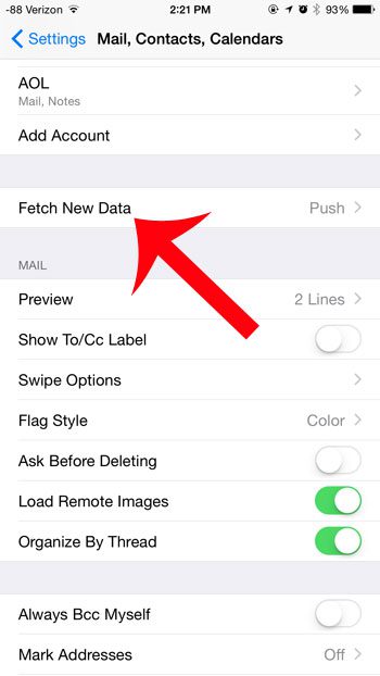 tap the fetch new data button