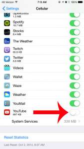 turn off the youtube cellular data option