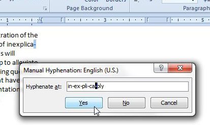 manual hyphenation