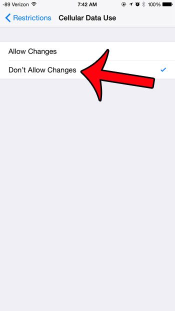 select the don't allow changes option