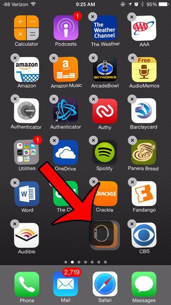drag the apple watch icon on top of another app icon