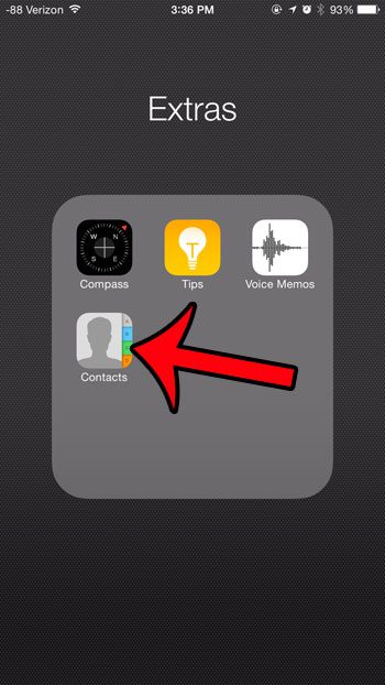 tap the contacts icon