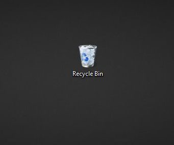 displayed recycle bin icon