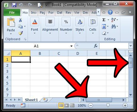 excel 2010 scroll bars