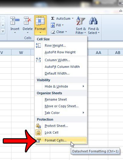 click format cells