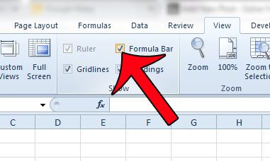 check the formula bar box